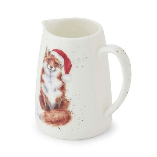 Vánoční porcelánový džbán na květiny Wrendale Designs "Festive Fox" - Liška