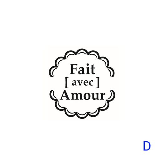 Dřevěné razítko Aladine, kulaté, 3 cm- Francouzské nápisy - 5 designů