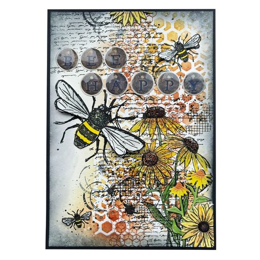 Gelové razítko Studio Light "Sweet Bee Memories", 9,3x13,6 cm - Echinacea