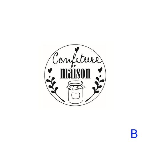 Dřevěné razítko Aladine, kulaté, 3 cm- Francouzské nápisy - 5 designů