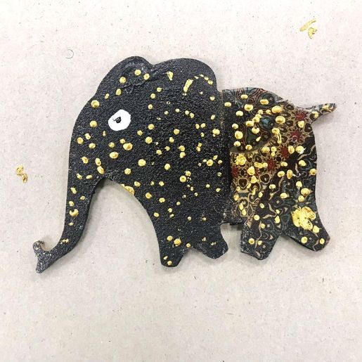 Dřevěný výřez k dekoraci Gomille, 14x9 cm - Slůně