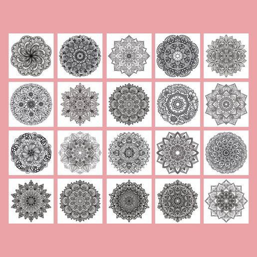 Omalovánky Studio Light, 20,3x20,3 cm, 20 l. - Mandaly 1