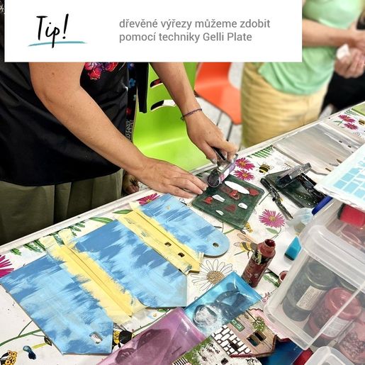 Dřevěný výřez k dekoraci Gomille, 40x23 cm - Vesnička, domečky