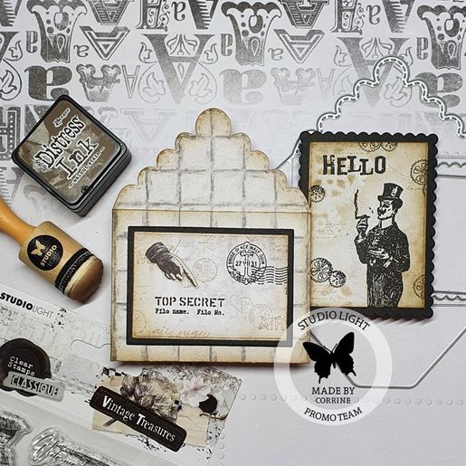 Gelová razítka Studio Light "Vintage Treasures", 24 ks - Nápisy