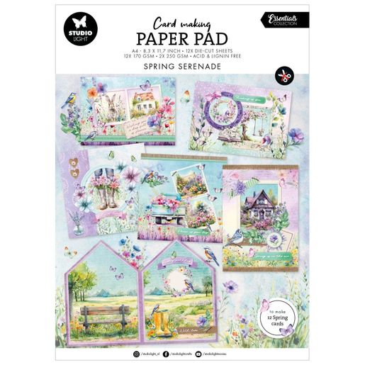 Kreativní blok na výrobu přání Studio Light "Spring Serenade", A4, 14 l. - Jarní serenáda