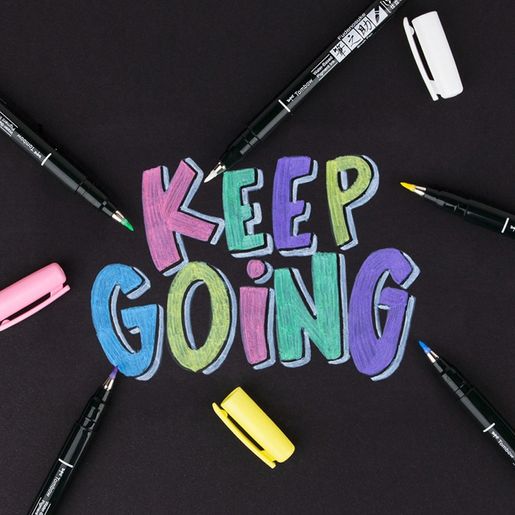 Štětcový fix Tombow Fudenosuke Pastel, měkký hrot - VYBERTE ODSTÍN