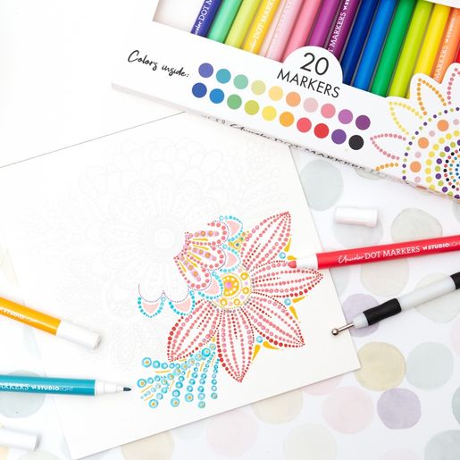 Fixy na tečkování Studio Light, 20 ks - základní barvy