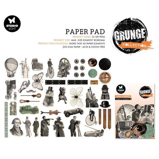 Papírové výseky Studio Light "Grunge", 47 ks - Vintage motivy