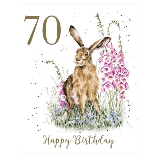 Narozeninové přání Wrendale Designs "70 The Wild Garden" - Zajíc