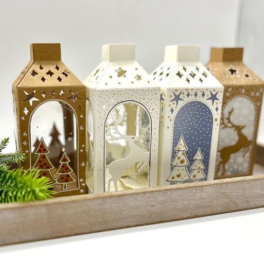 DIY Vánoční lucerny Studio Light, 25x18,5 cm, 10 l. - Stromy