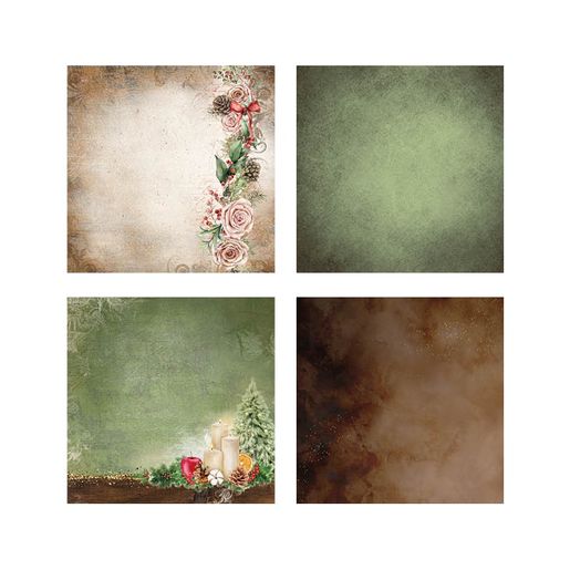 Blok podkladových papírů Studio Light "Magical Christmas", 20,3x20,3 cm, 18 l. - zelený