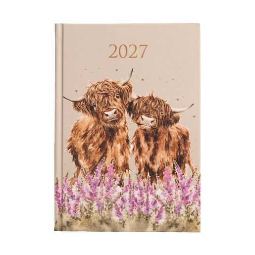 Denní diář 2027 Wrendale Designs, A5 - Krávy