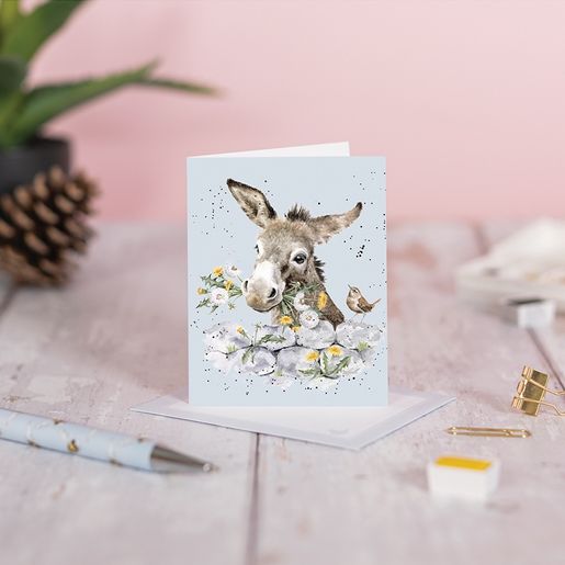 Dárková kartička Wrendale Designs "Fine and Dandy" - Oslík