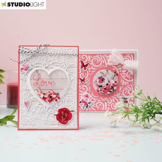 Vyřezávací šablony na chrastidlo Studio Light, 4 ks - Rozvířený kruh
