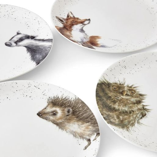 Jídelní porcelánové talíře Wrendale Designs, 4 ks - Lesní zvířata