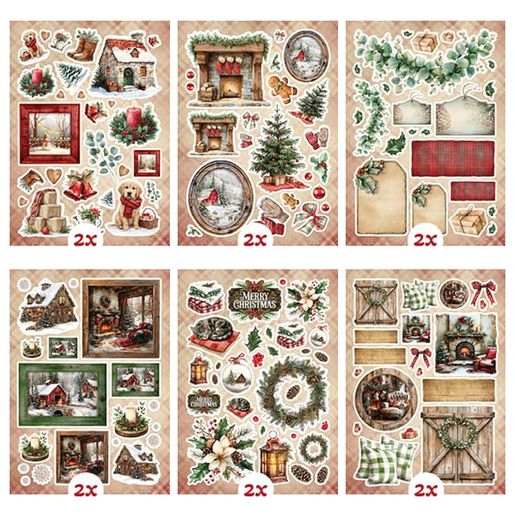 Blok s papírovými výseky Studio Light "Cottage Christmas", A5, 20 l. - Vánoce na chatě