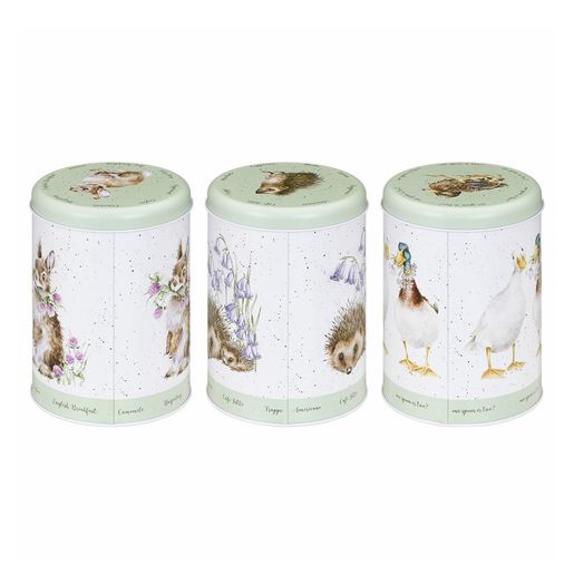 Sada plechových dóz Wrendale Designs "The Country Set", 3 ks - Králík, ježci, kachny