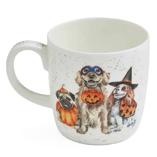 Porcelánový hrnek Wrendale Designs "Trick or Treat", 0,4 l - Pejsci na Halloween