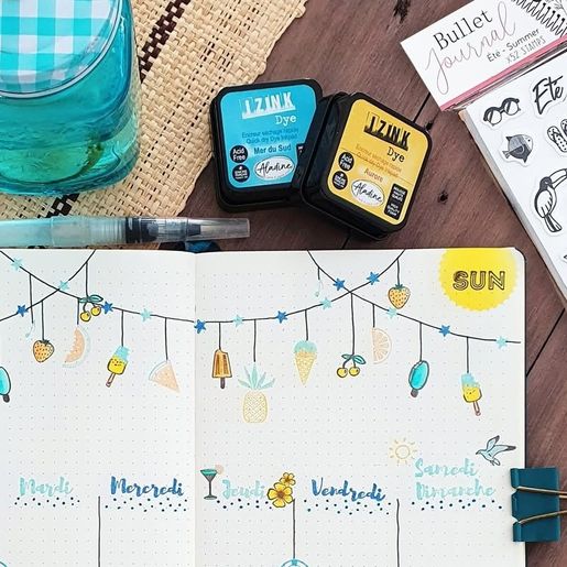 Razítkovací polštářek Aladine Izink Dye - mer du sud, azurový