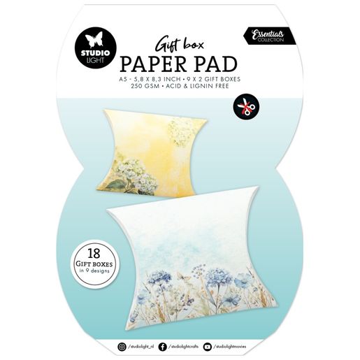 DIY Dárkové krabičky Studio Light, A5, 18 l. - Květy a motýli