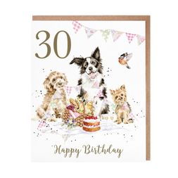 Narozeninové přání Wrendale Designs "30 Birthday Pawty" - Pejsci