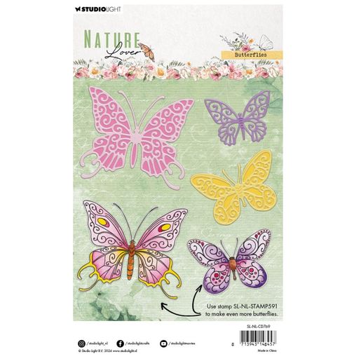 Vyřezávací šablony Studio Light "Nature Lover“, 5 ks - Motýli