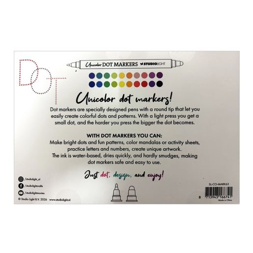 Fixy na tečkování Studio Light, 20 ks - základní barvy