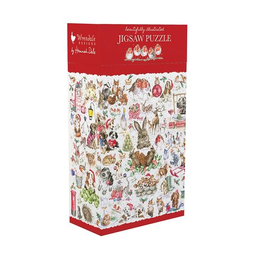 Puzzle Wrendale Designs "Country Set Christmas", 1000 dílků - Vánoční