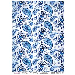 Rýžový papír Cadence, A3 - Modré paisley