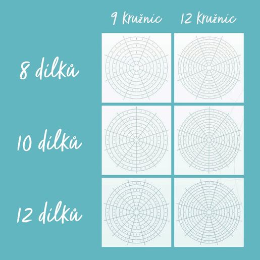 Šablony Studio Light, 6 ks - Předloha na mandaly