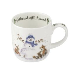 Vánoční porcelánový hrnek Wrendale Designs "Gathered All Around", 0,31 l - Sněhulák