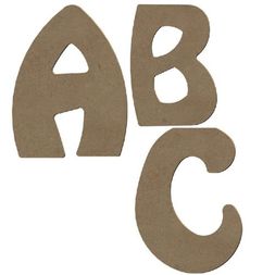 Dřevěný výřez k dekoraci Gomille, 8 cm - abeceda - VYBERTE PÍSMENO