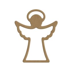 Dřevěný výřez k dekoraci Gomille, závěsný, 10x13 cm - Anděl, obrys