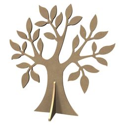Dřevěný výřez k dekoraci Gomille, 37 cm - Strom s podstavcem, velký