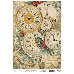 Rýžový papír Cadence - Vánoční hodinové ciferníky - VYBERTE VELIKOST