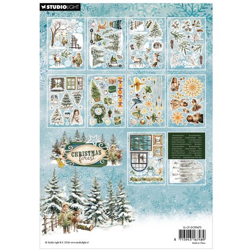 Blok s papírovými výseky Studio Light "Christmas Forest", A5, 20 l. - Vánoční lesík
