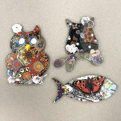 Dřevěný výřez k dekoraci Gomille, 12x15 cm - Sova