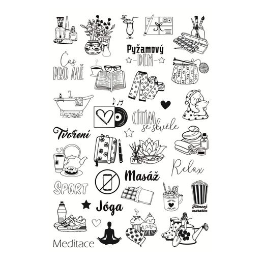 Diářová razítka Aladine Stampo Bullet Journal, 36 ks - Relax