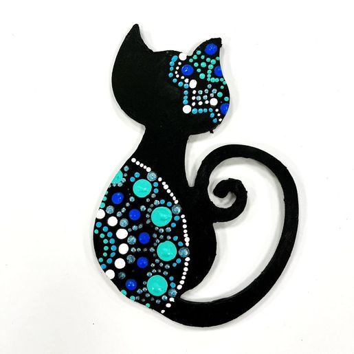 Dřevěný výřez k dekoraci Gomille, 15 cm - Kočka sedící