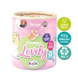 Dřevěná razítka Aladine Stampo Lovely, 15 ks - Příroda