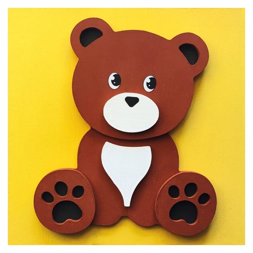 Dřevěný obrázek k dotvoření Aladine - Medvídek