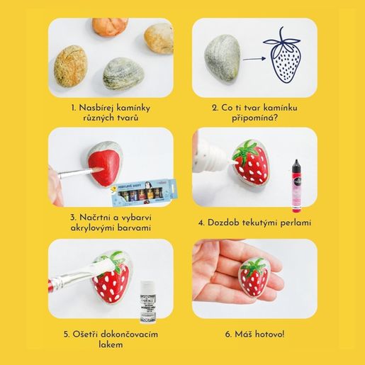 Akrylové barvy Cadence, 25 ml, sada 6 ks a akrylový lak - základní