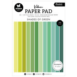 Pergamenové papíry Studio Light, A5, 24 l. - odstíny zelené