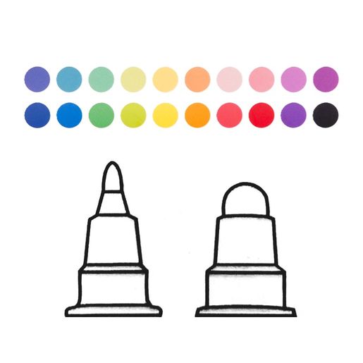 Fixy na tečkování Studio Light, 20 ks - základní barvy