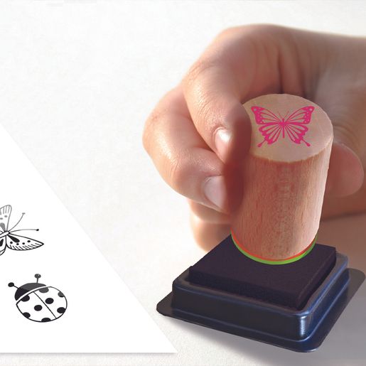 Dřevěná razítka Aladine Stampo Lovely, 15 ks - Příroda
