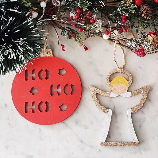 Dřevěný výřez k dekoraci Gomille, závěsný, 10x13 cm - Anděl, obrys