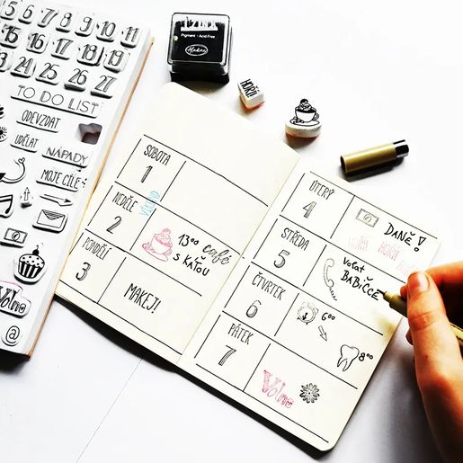 Razítkovací polštářky Aladine Stampo Bullet Journal, 4 ks - Star