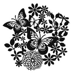 Šablona Cadence, stínová - Motýlci v květinách