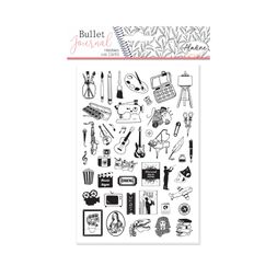 Diářová razítka Aladine Stampo Bullet Journal, 46 ks - Koníčky