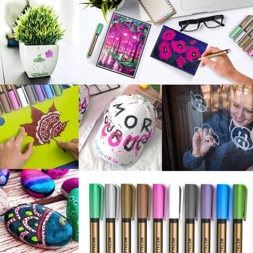 Permanentní fixy Aladine, 4 ks - metalické barvy